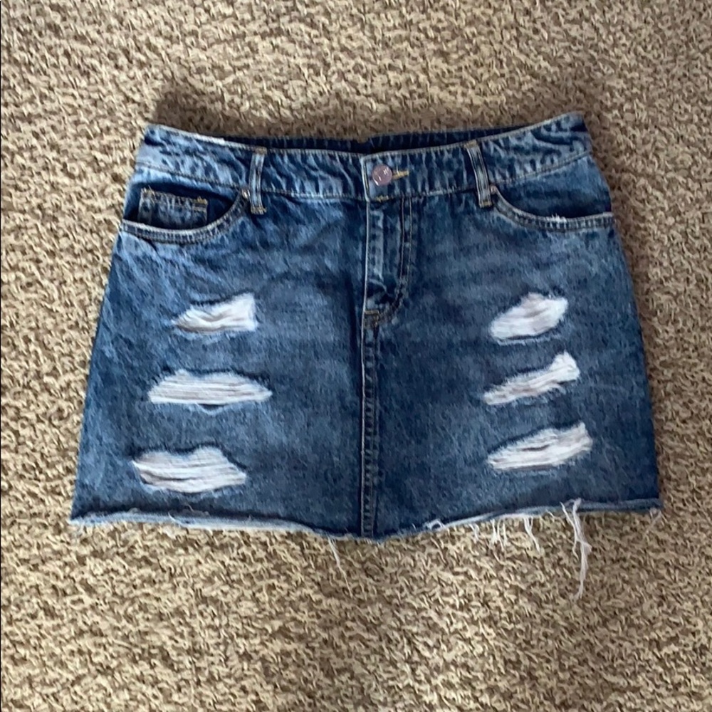 Divided Ripped jean skirt